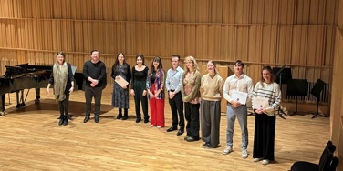 BFS Young Artist Competition 2024. Winner Classical graduate Sarah Furnell third from left - resized. Photo credit: BFS