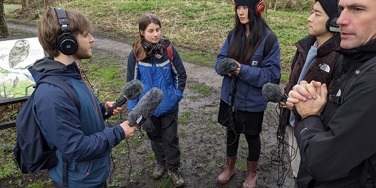 Students Doing Environmental Field Recordings. Resized For Website. Credit Cat Mcevoy