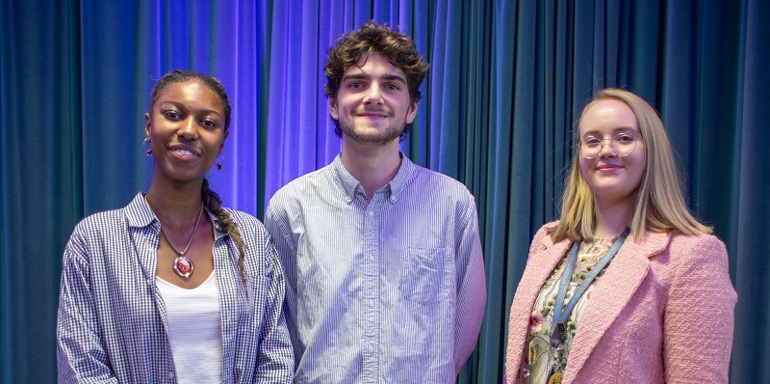 Last Year's Interns Kea Bell, Ethan Glover And Chloe Simmons At The Launch Of Snapshot 1